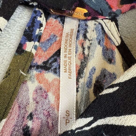 Free People Small Drift Away Tunic Dress Black White Abstract Cold Shoulder Boho - Picture 3 of 7